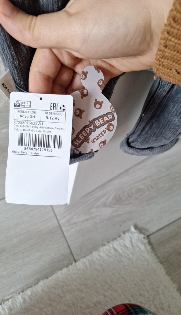 Gri Örme Erkek Bebek Salopet - Görsel 3