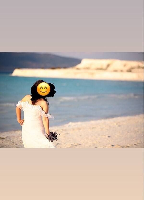 Beyaz Şık Sade Elbise - Görsel 2