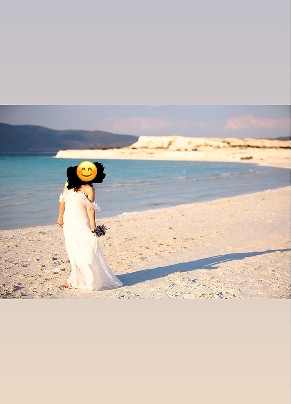 Beyaz Şık Sade Elbise - Görsel 3