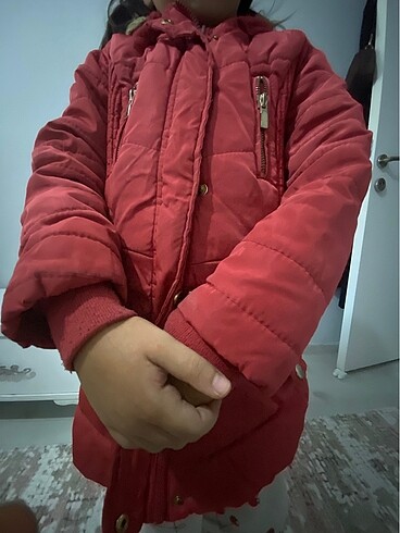 9 Yaş Beden kırmızı Renk Çocuk mont