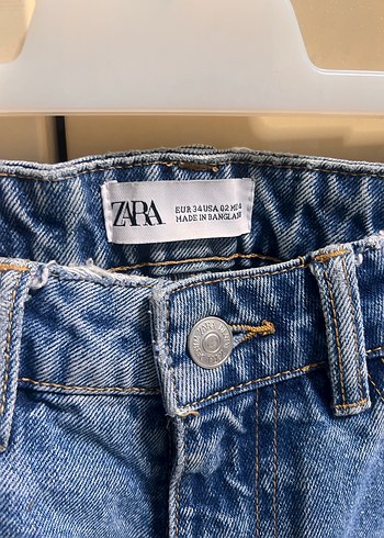 Zara Kadın Mavi Bel Bantlı Bol Kesim Jean