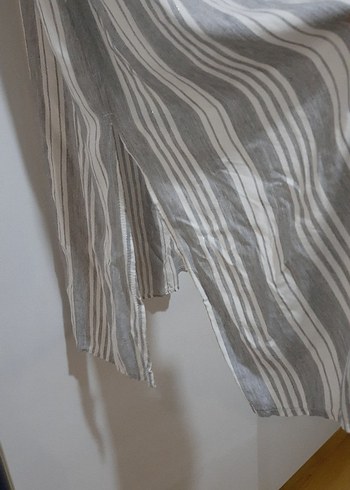 Gri Çizgili gomlek tunik - Görsel 2