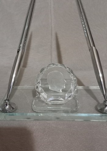 Gri Kristal Atatürk resimli divit ve kartvizitlik - Görsel 3