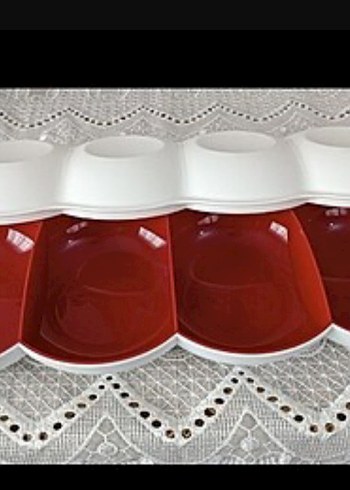 Kırmızı Retro Tabak Seti - Görsel 2