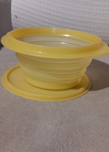 Sarı Katlanabilir Plastik Saklama Kabı 700ml - Görsel 5