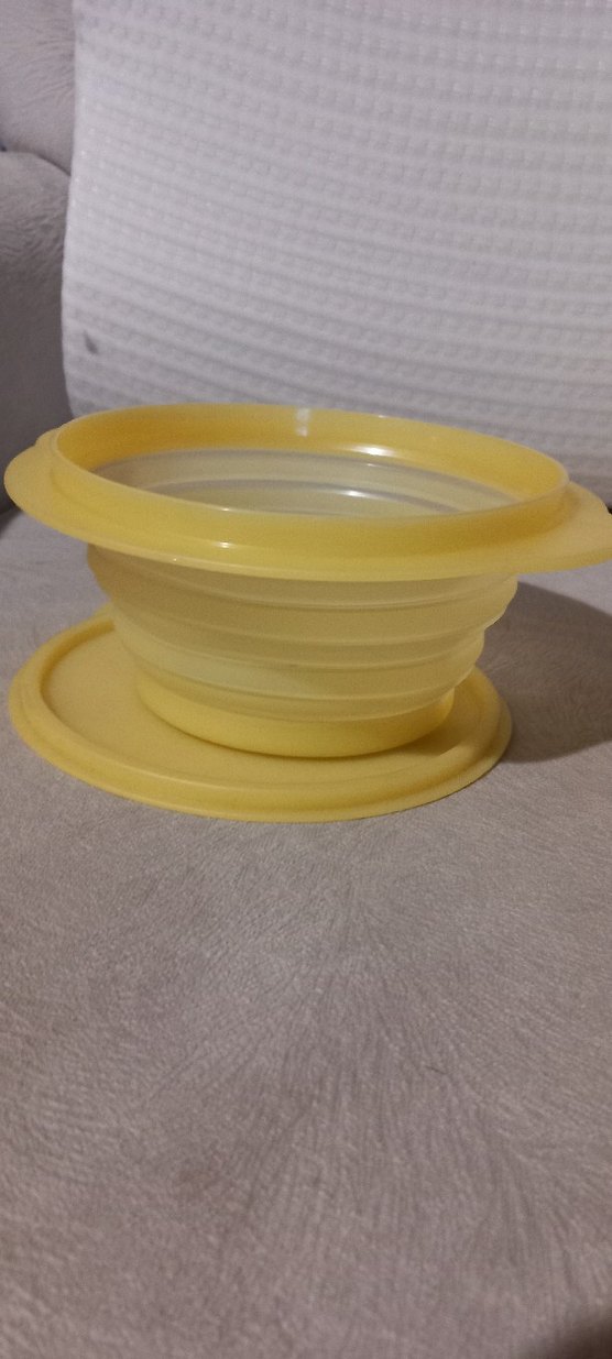 Sarı Katlanabilir Plastik Saklama Kabı 700ml - Görsel 5