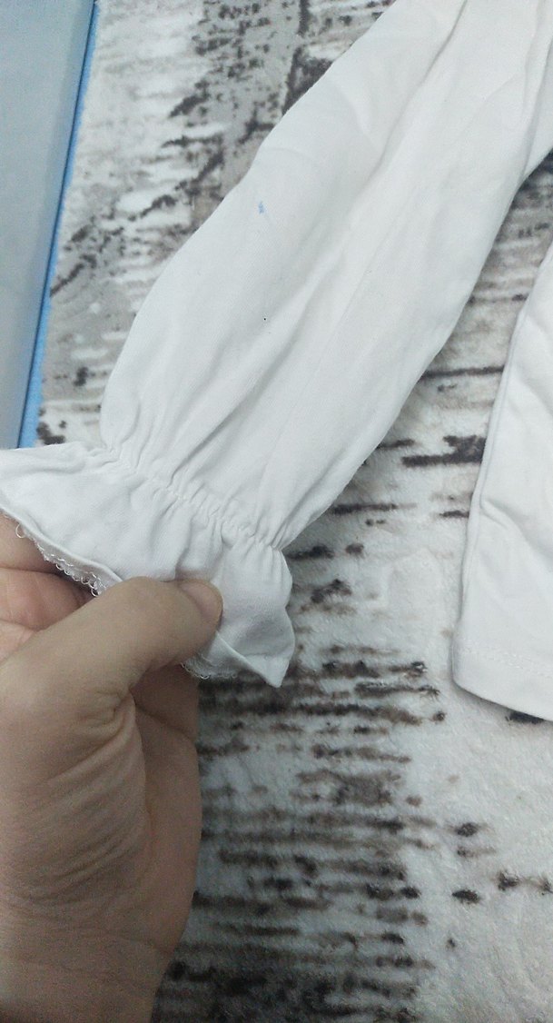 Kız Çocuk Beyaz Gömlek Yaka Keten Bluz - Görsel 2