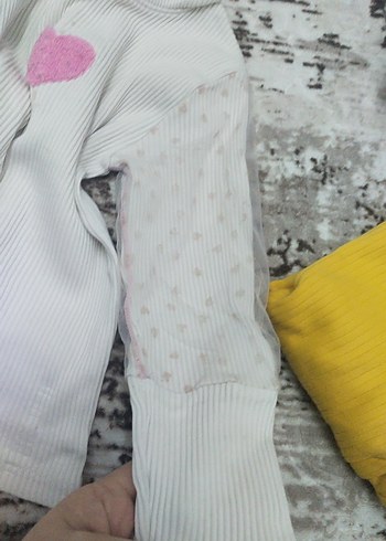 Kız Çocuk Uzun Kollu beyaz  Triko Bluz - Görsel 3