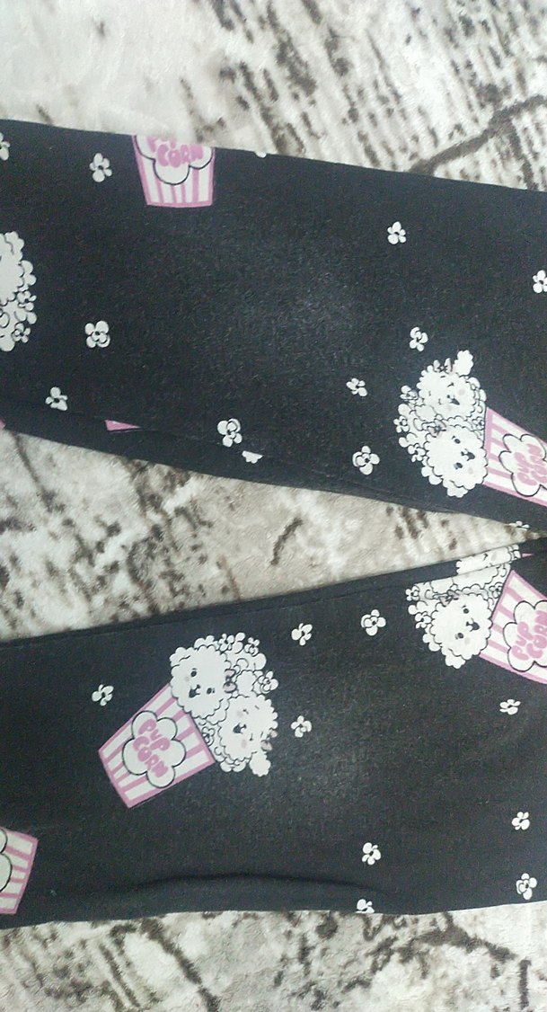 Kız Çocuk Baskılı Pamuklu Tayt - Görsel 3