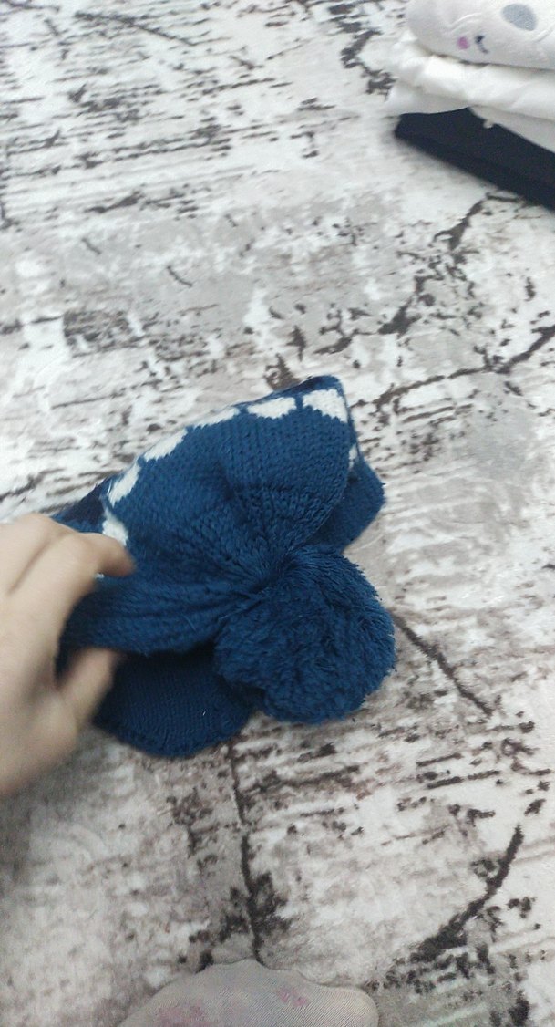 Mavi Desenli Erkek Bere - Görsel 3