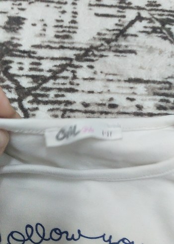 Kız Çocuk Beyaz Baskılı Pamuklu Uzun Kollu Tişört - Görsel 2