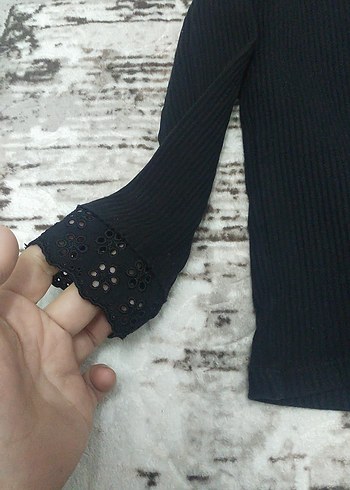 Düğmeli Siyah Boğazlı çocuk  Kazak - Görsel 2