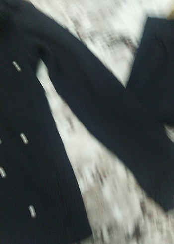 Düğmeli Siyah Boğazlı çocuk  Kazak - Görsel 5