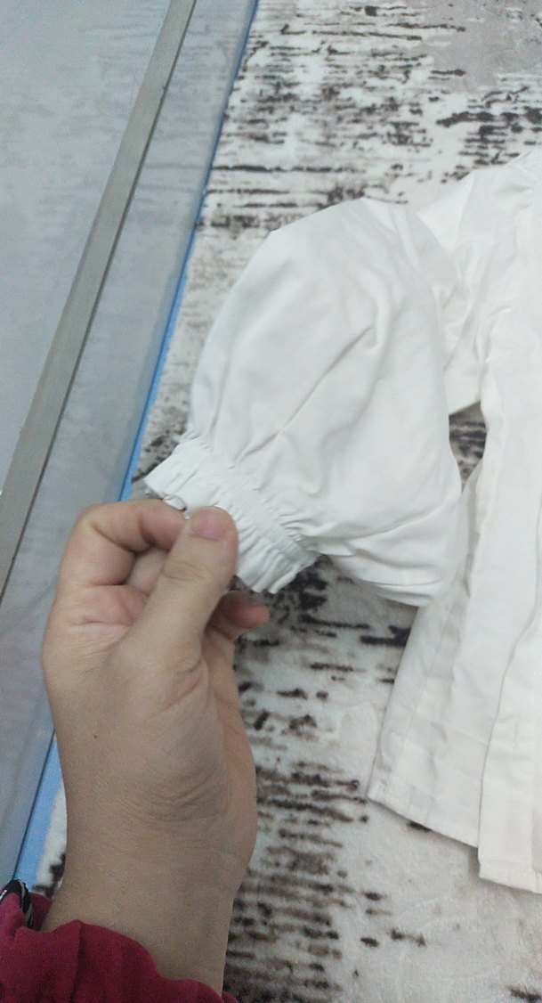 Kız Çocuk Beyaz Keten Düğmeli gömlek - Görsel 2