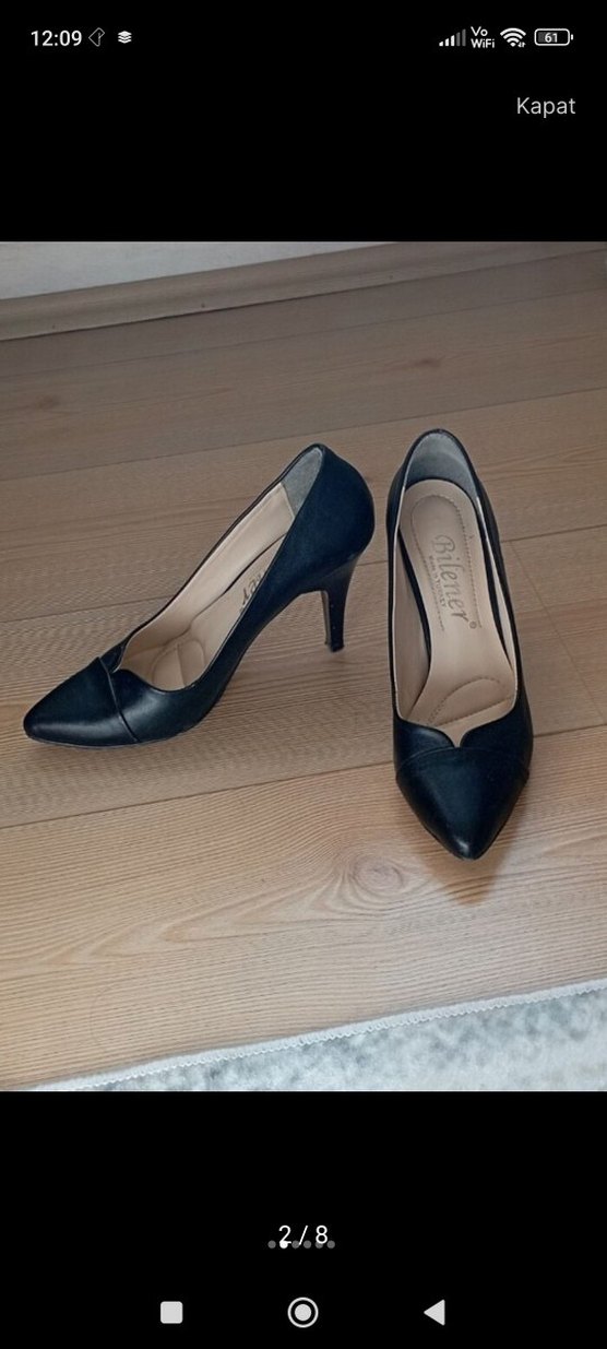 Siyah Stiletto Topuklu Kadın Ayakkabı - Görsel 2