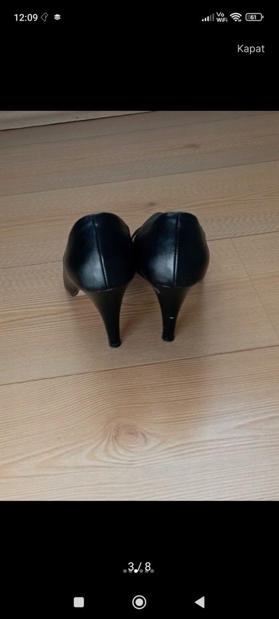 Siyah Stiletto Topuklu Kadın Ayakkabı - Görsel 3