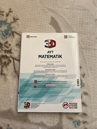  3D YAYINLARI AYT MATEMATİK SORU BANKASI