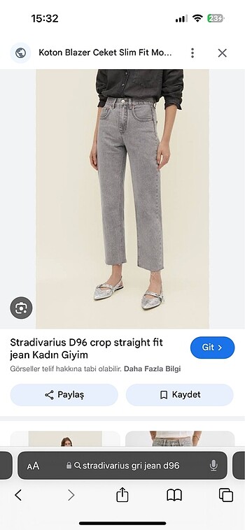 stradivarius gri d96 jean