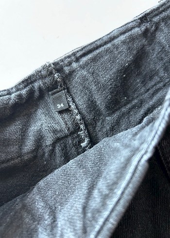 34 Beden Siyah Pilili Kadın Mini Denim Şort Etek