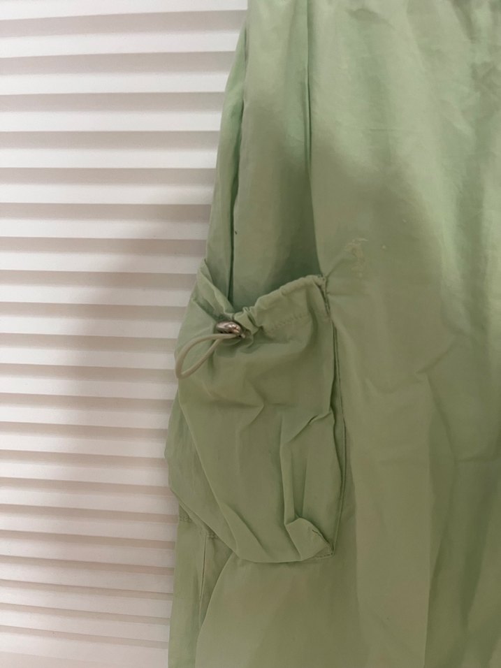 Yeşil Keten Bol Kesim çocuk Pantolon - Görsel 2