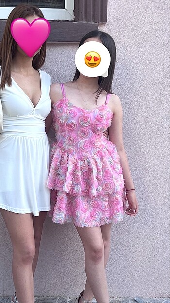 Pembe güllü kız abiye s beden