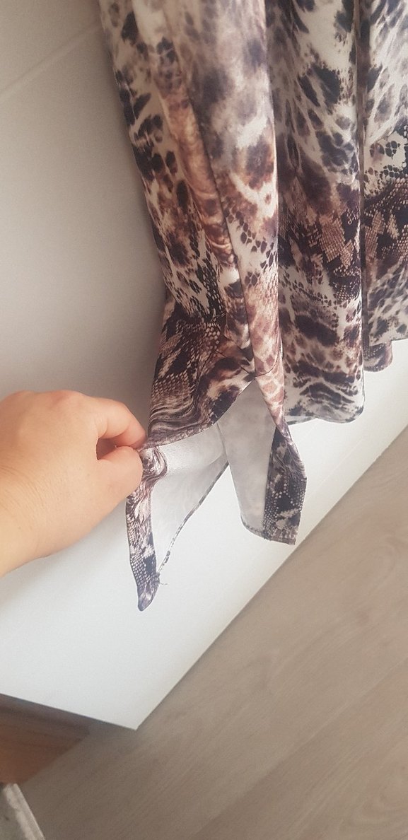 Kadın Kahverengi Yılan Desenli Uzun Bohem Elbise - Görsel 3