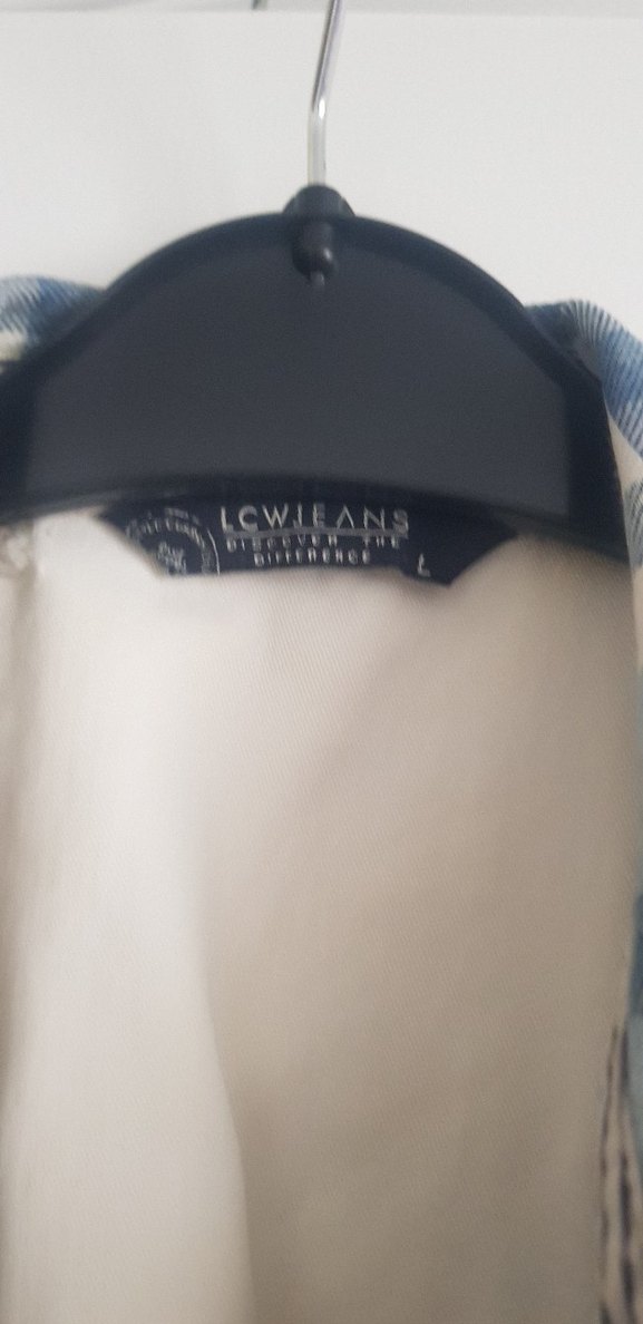 Düğmeli Kolsuz Ekose Denim Gömlek - Görsel 4