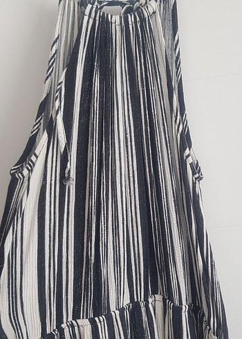 Gri Pilili Uzun Bohem Elbise - Görsel 2