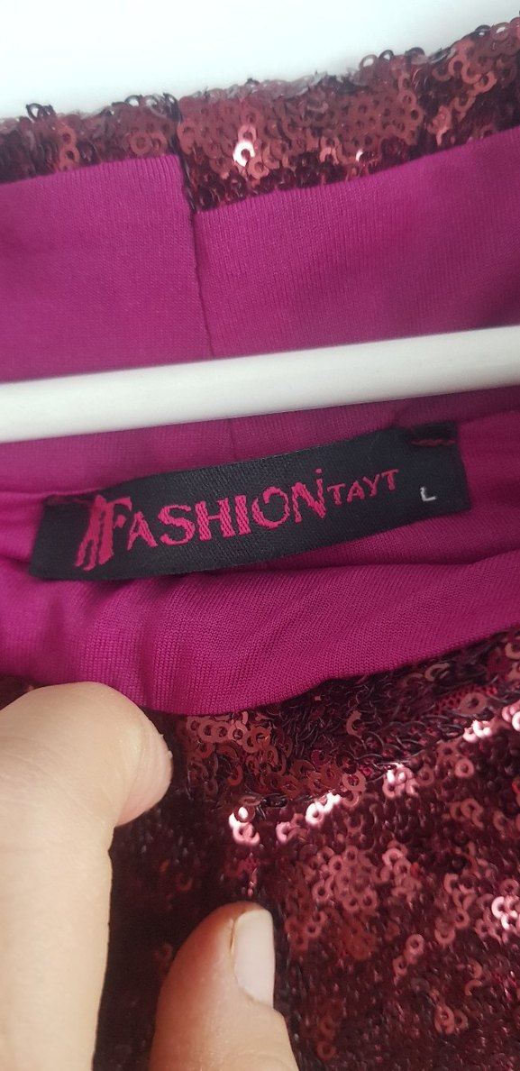 Pul paletli Bordo Kadın Tayt - Görsel 3