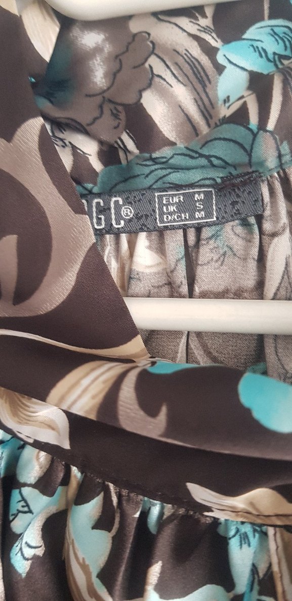 Bohem Desenli Kahverengi Uzun Elbise - Görsel 4