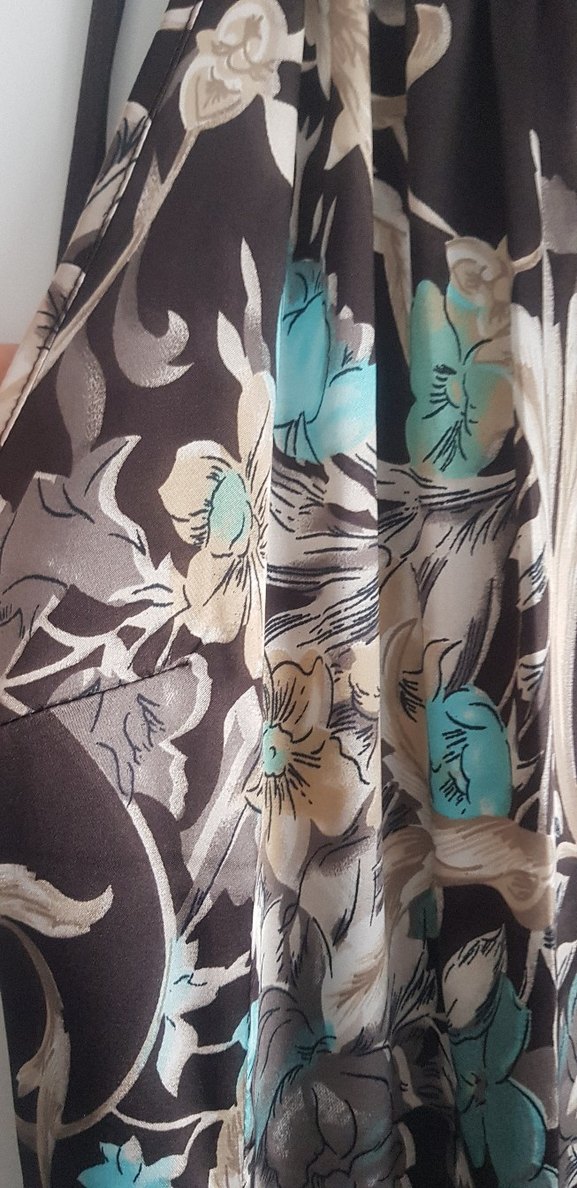 Bohem Desenli Kahverengi Uzun Elbise - Görsel 2