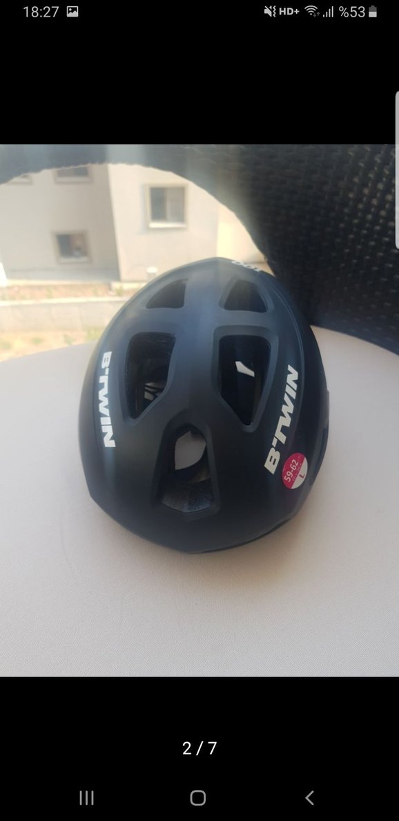 B'TWIN Siyah Bisiklet Kaskı 59-62 cm - Görsel 2