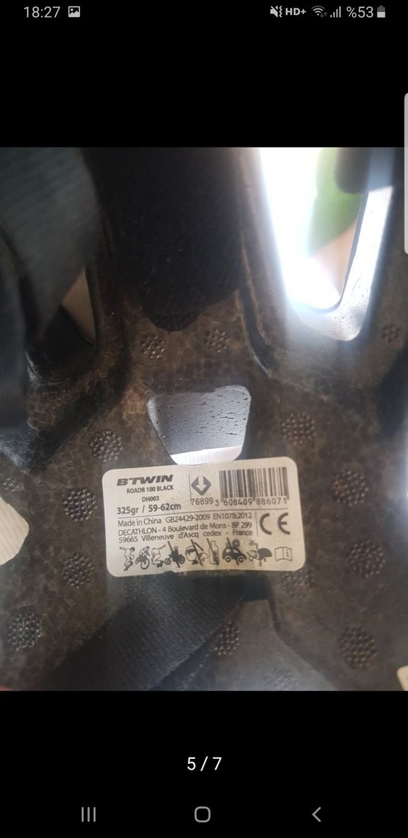 B'TWIN Siyah Bisiklet Kaskı 59-62 cm - Görsel 4