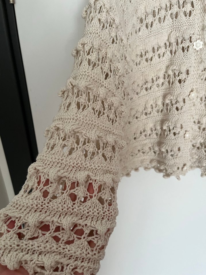 Bohem Bej Örgü Kadın Hırka - Görsel 2