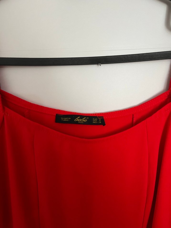 Kırmızı Uzun Drapeli Kadın Elbise - Görsel 3