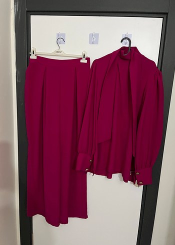 Fuşya Kadın Uzun Kollu Drapeli Takım - Görsel 4