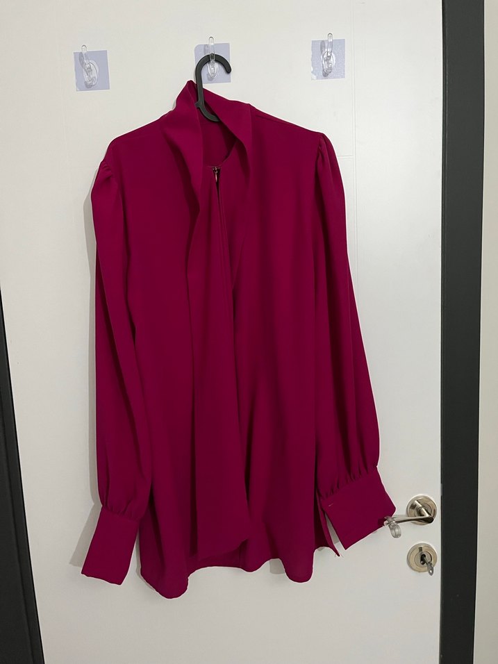 Fuşya Kadın Uzun Kollu Drapeli Takım - Görsel 5