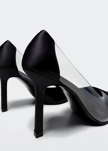 Siyah Pilili Stiletto Topuklu Kadın Ayakkabı - Görsel 4