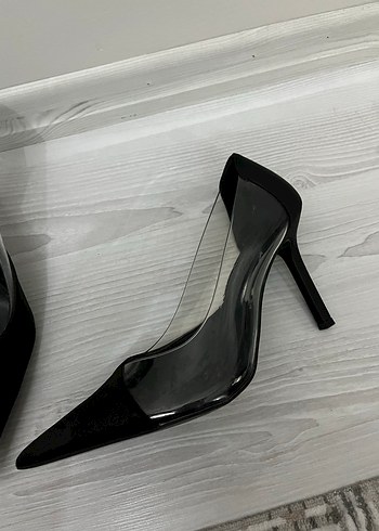 Siyah Pilili Stiletto Topuklu Kadın Ayakkabı - Görsel 7