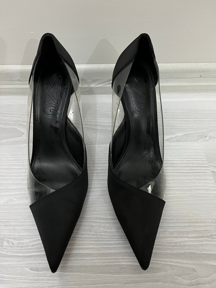 Siyah Pilili Stiletto Topuklu Kadın Ayakkabı - Görsel 5