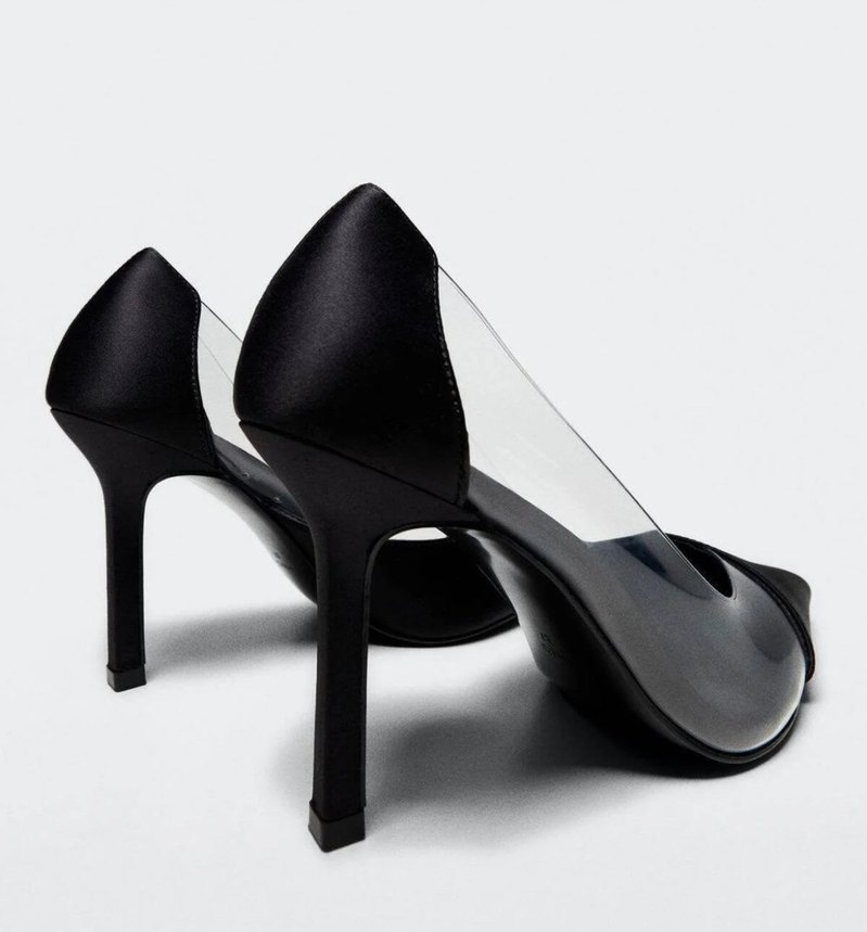 Siyah Pilili Stiletto Topuklu Kadın Ayakkabı - Görsel 4