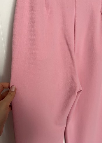 Pembe Pilili Kadın Kumaş Pantolon - Görsel 6