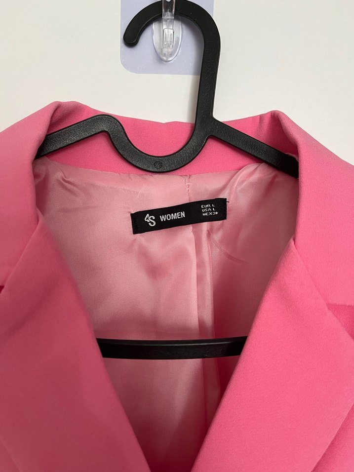 Pembe Mini Kadın Blazer Ceket - Görsel 2