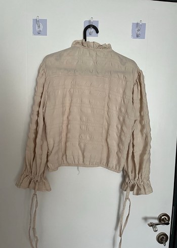 Bej Dantel İşlemeli Bohem Kadın Bluz - Görsel 6