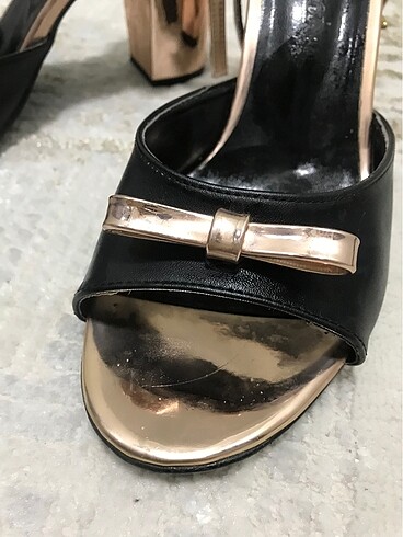 Diğer Topuklu rugan rose gold abiye ayakkabı