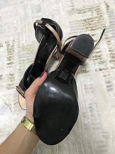 40 Beden siyah Renk Topuklu rugan rose gold abiye ayakkabı
