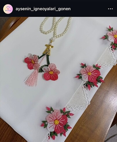 İğne oyası namaz baş örtüsü