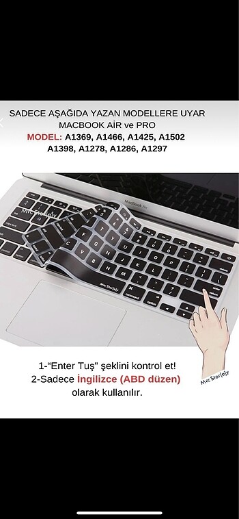  Beden Bershka Macbook klavye koruyucu