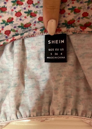 s Beden pembe Renk Çiçekli mini elbise
