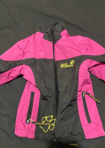 Pembe Siyah Fermuarlı kız çoçuk mont